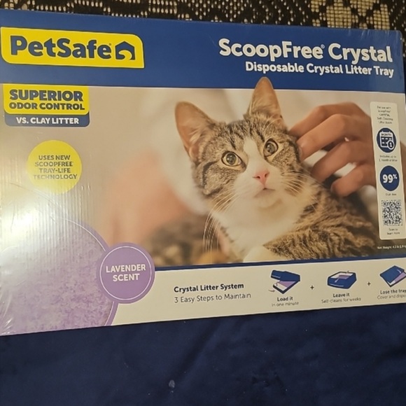 PetSafe ScoopFree Crystal Litter Tray Lavender and Blue